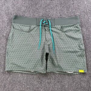 NRS Board Shorts Green Patterned Water Sports Swim Bottoms Womens 10 Outdoors
